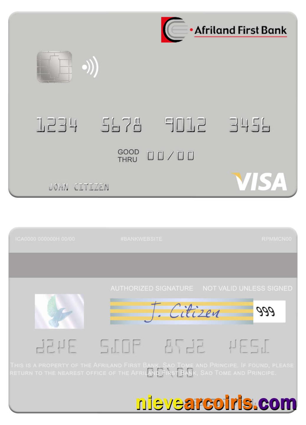 Sao Tome and Principe Afriland First Bank visa debit card